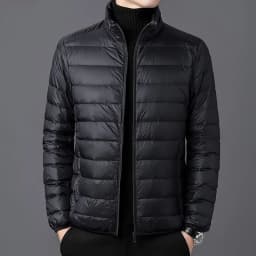 Autumn Winter Lightweight down Cotton Jacket Men's Short Collar Hooded Medium Lightweight Thin Outerwear Discontinued Size