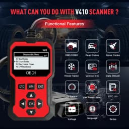 Obd2 Scanner Code Reader Car Diagnostic Tool Engine Fault Code Reader, Used to Clear Cel, with Real-Time Data/Freeze Frame/I/M Readiness, Suitable for All Obdii Protocol Cars