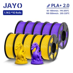 JAYO 3D Filament PLA + 2.0 10 Rolls Upgrade PLA plus 3D Printer Filament Neatly 3D Printing Material For FDM Multicolor