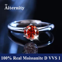 100% Real Moissanite Ring Adjustable Size S925 Sliver D VVS1 Pass Diamond Tester Pen GRA Certificate 18K Plating Rings for Women