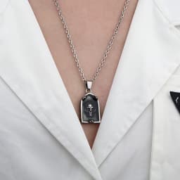 Dropshipping Metal Skull Pattern Pendant Necklace With Epoxy Unisex Punk For Man Stainless Steel Accessories Lovers Gift
