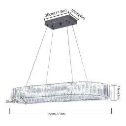 Modern Pendant Light Luxury Crystal Oval Design Led Chandelier Ceiling Lamp Nordic Hanging Fixture Living Bedroom Hotel Lustres