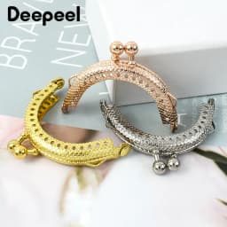 5/10Pcs Deepeel 5cm Embossed Metal Coin Purse Frame Bag Handle Double Ear Wallet Kiss Clasp DIY MouthGold Bags Pendant Accessory