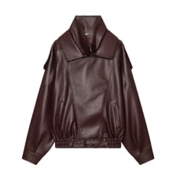 Guobioziy 2026 Fall New Women's Jacket 2026 Fall New Release Loose Faux Leather Biker Jacket Parka European and American Style