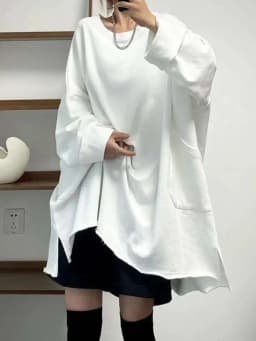 EAM Purple Big Pockets Casual Sweatshirt New Round Neck Long Sleeve Women Big Size Fashion Tide Autumn 2026 30A2867