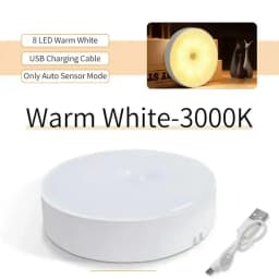 PIR Motion Sensor LED Night Light USB Rechargeable Night Lamp For Kitchen Cabinet Wardrobe Lamp Staircase Wireless Closet Light