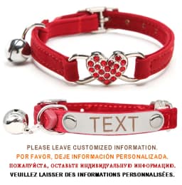 Cat Collar Heart Charm Personalized ID Name with Bell Safety Elastic Adjustable Soft Velvet Puppy Small Dog Pet Collar Kitty