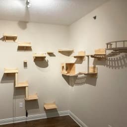 Wall Mounted Cat Climbing Shelves Cat House Cat Bridge Cat Hammock with Scratching Post and Pedals or Stairway for Kittens