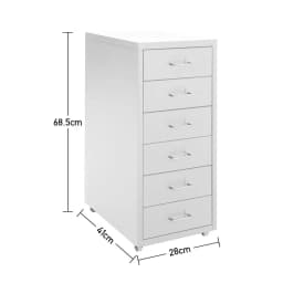 Office Metal Vertical File Cabinet with 6 Drawers on Wheels Storage Cabinet Bedroom Office Study Furniture