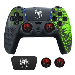 Spider Theme Soft Silicone Protective Case For PS5 Game Controller Cover Skin Gamepad Touchpad Stickers Thumb Stick Grip Cap Kit