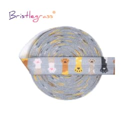 BRISTLEGRASS 2 5 10 Yard 5/8" 15mm Cherry Print Foldover Elastic FOE Spandex Satin Band Tape Hair Tie Headband Dress Sewing Trim