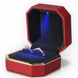 1Pc LED Jewelry Ring Box Luxury Velvet Rubber Necklace Pendant Gift Display Box With Light For Proposal Engagement Wedding Case