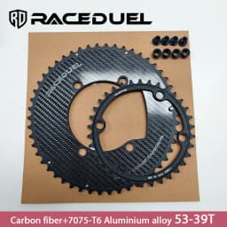 RACEDUEL 110BCD Carbon Crankset 11/12 Speed Double Chainring for Shimano R7000 R8000 R9100 R9200 50-34T/52-36T/53-39T/54-40T