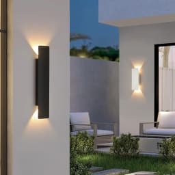 Outdoor Waterproof Wall Lamp Modern LED Lamp Black White Aluminum Up Lower Light Wall Lamps Waterproof IP65 110V 220V Fixtures