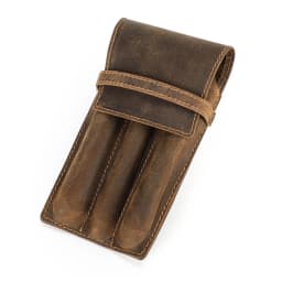Handmade Cowhide Pen Holder For 1 2 3 Pens Crazy Horse Leather Pencil Case Pouch Storage Bag Stationery School Office Supplies