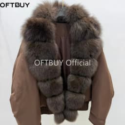 OFTBUY Natural Fox Fur Collar White Duck Down Jacket Winter Warm Thick Windproof Luxury Streetwear Women New Winter Clothin