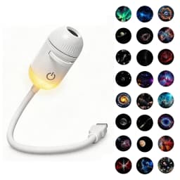 New 2 in 1 USB Projection Light Manual Focus Galaxy Projector Light Car Ambient Lamp Romantic Room Moon Saturn Star Night Lights