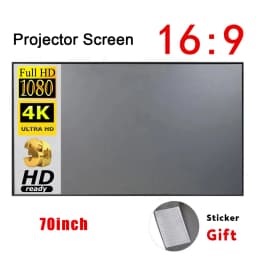 Portable Projector Screen Simple Curtain Anti-Light 60/70/80/100/120 Inches Projection Screens for Home Outdoor Office Projector