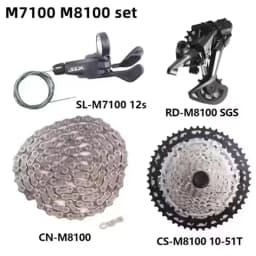 SHIMANO DEORE XT M8100 M8120 12s MTB Mountain Bike 12 Speed Sunshine 45T 51T Cassette Shifter Rear Derailleur Chain 4pcs Set