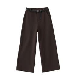 Wool Temperament BootPants Women's Autumn and Winter Wide-LegPants Slimming High WaistStraightCroppedPants CasualPants with Belt