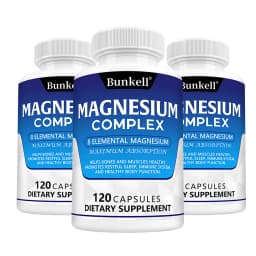Magnesium Complex 120 Capsules - Bone, Muscle & Heart Health Supplement, Sleep Support,Muscle Relaxation,Stress & Anxiety Relief