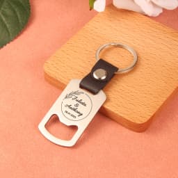 Custom Bottle Opener Name Date Keychain Laser Engraved Steel And Leather Keyring Holy Communion Baptism Wedding Gifts For Guests