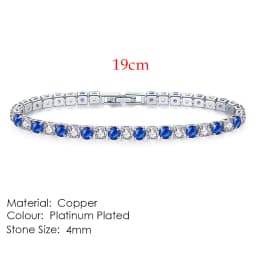 Chic 4mm Round Colorful Crystal Tennis Bracelets Silver Color Adjustable Folding Buckle Chain Bracelet on Hand Fashion Jewelry
