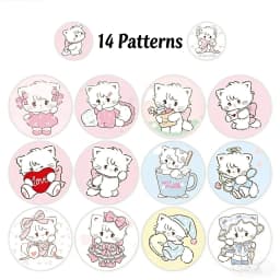488 Pcs Cute Cartoon Cat Stickers Roll High Appearance Level Decals for Scrapbook Journal Envelope Sealing Reward Decor