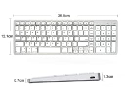 Ultra Slim Wireless Bluetooth Keyboard Compatible for Mac OS/iOS/iPad OS Rechargeable Keyboard for MacBook