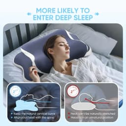 Solvath Memory Foam Pillow Cervical Orthopedic Neck Pillow for Side Back Stomach Sleepers Ergonomic Contour Pain Relief