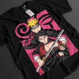 2026 New Naruto Uzumaki Sasuke Anime Printed T-shirt Summer Men's Pure Cotton Neutral Casual Family Set Short Sleeved T-shirt