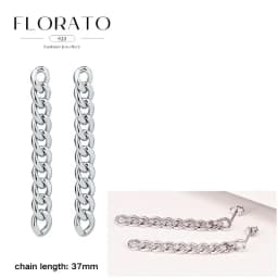 FLORATO 925 Sterling Silver Earrings Chain Tassel Pendant Earrings Zircon Silver Earrings for Women Trend Luxury Wedding Jewelry