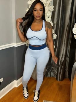 Kliou Lines Patchwork 2 Piece Set Woman Summer Trend Low-Neck Sleeveless Crop Tops+Skinny Long Pants Casual Sporty Style Suits