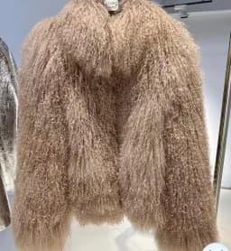 Sai Deng Qiu Li Winter Polychrome Warm Stand Collar Real Mongolia Sheep Fur Jacket Coat Women