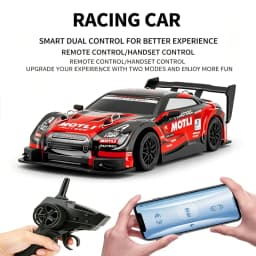 2.4G Remote Control Racing Car 1:24 Scale 4WD High Speed Drift RC Car 20KM/H Replaceable Tires Electric Hobby Toy for Boys Gifts