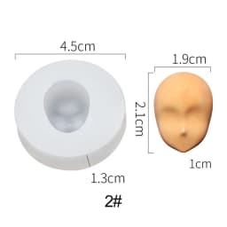 3D Baby Face Silicone Molds Q Version Clay Head Sculpey Doll Modification Accessories DIY Proportional Face Making Tools