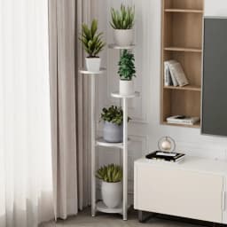 Tiered Plant Stand Indoor, Multi-Layer Metal Corner Planter Stands with Anti-slip Feet Tall Planter Holder Shelf for Home Office