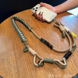 Outdoor Multi-purpose Adjustable Replacement Bag Strap Hand-braided Paracord Camera Phone Crossbody Lanyard Decorative Chain