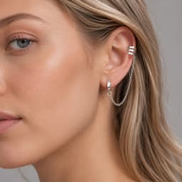 1pc Clip Earrings with Chain Stainless Steel for Women Men Punk Tassel Hoop Ear Cuffs Painless Non Piercing Fake Earring Jewelry