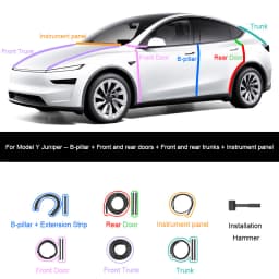 For Tesla Model Y Juniper Door Seal Strip Soundproof Rubber Weatherstrip for Model 3 Highland B-Pillar Sealing Noise Reduction