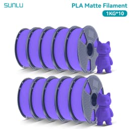 SUNLU 10Roll PLA Matte Filament 1.75mm 1kg Spool (2.2lbs) Smooth Matte Finish Neatly Wound Filament Fit Most FDM Printer
