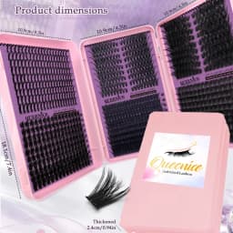 DIY Cluster Lashes 3‑Fold Eyelash Book Large Capacity 6 Styles Mixed Individual Lashes 8‑16mm Spiky Manga Cat Eye Lash Extension