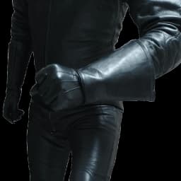 35CM Mens Leather gloves Touch Screen Double Cuff Luxury Unlined Genuine Leather Tight Long Driving Riding Moto Gloves