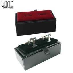 Black Paperboard & Velvet Cufflinks Tie Clips Box Quality Men's Cufflinks Jewelry Package Box Craft Badge Gift Box For Jewelry