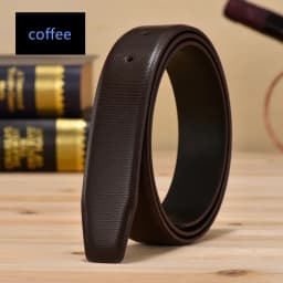 Genuine Leather Belt for Men Smooth Bule Waist Belt Boys Youth Adult 3.3cm Wide No Head Pattern Belt Faion Accory