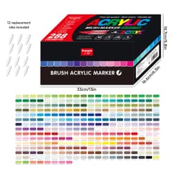 12-288 Colors/Box Christmas-Themed Marker Set - Soft-Tip Straight Liquid Acrylic Markers for DIY Holiday Doodle Art Painting