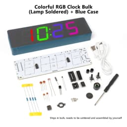 DIY Electronic Clock Kit LED Microcontroller Soldering Exercise Practical Training Production Colorful RGB Clock Loose Parts