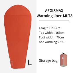 AEGISMAX Thermolite Sleeping Bag Liner Warming 5/8 Celsius Outdoor Camping Travel Portable Single Bed Sheet Lock Temperature