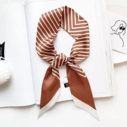 ins small silk scarf simple stripe women's for Women, Kawaii Aesthetic Hairband Style, Daily Office Party Holiday Gift Trendy