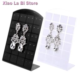 XXFD Plastic Earring Display Stand Earring Shelf Jewelry Hanging Storage Rectangle Jewelry Display Holder with 48 Holes